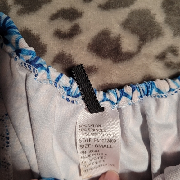 Fashion Nova Blue Star Bikini Bottoms Geometric Swimsuit Tie-Up Women's Small S - Picture 4 of 4